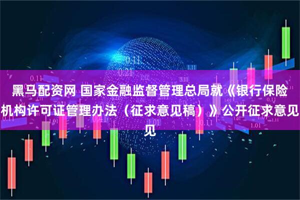 黑马配资网 国家金融监督管理总局就《银行保险机构许可证管理办法（征求意见稿）》公开征求意见